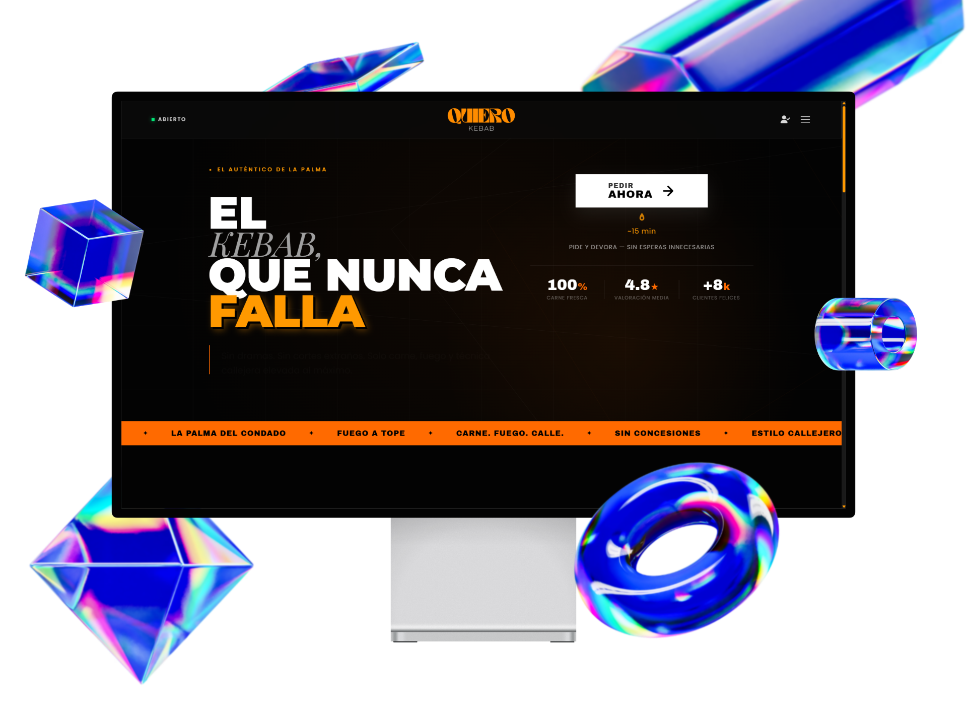 Vista previa del proyecto Quiero Kebab en un MacBook